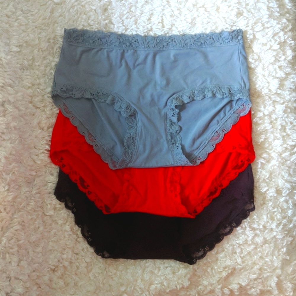 NWT Aerie Lace Trim Boybrief Underwear (set of 3)
